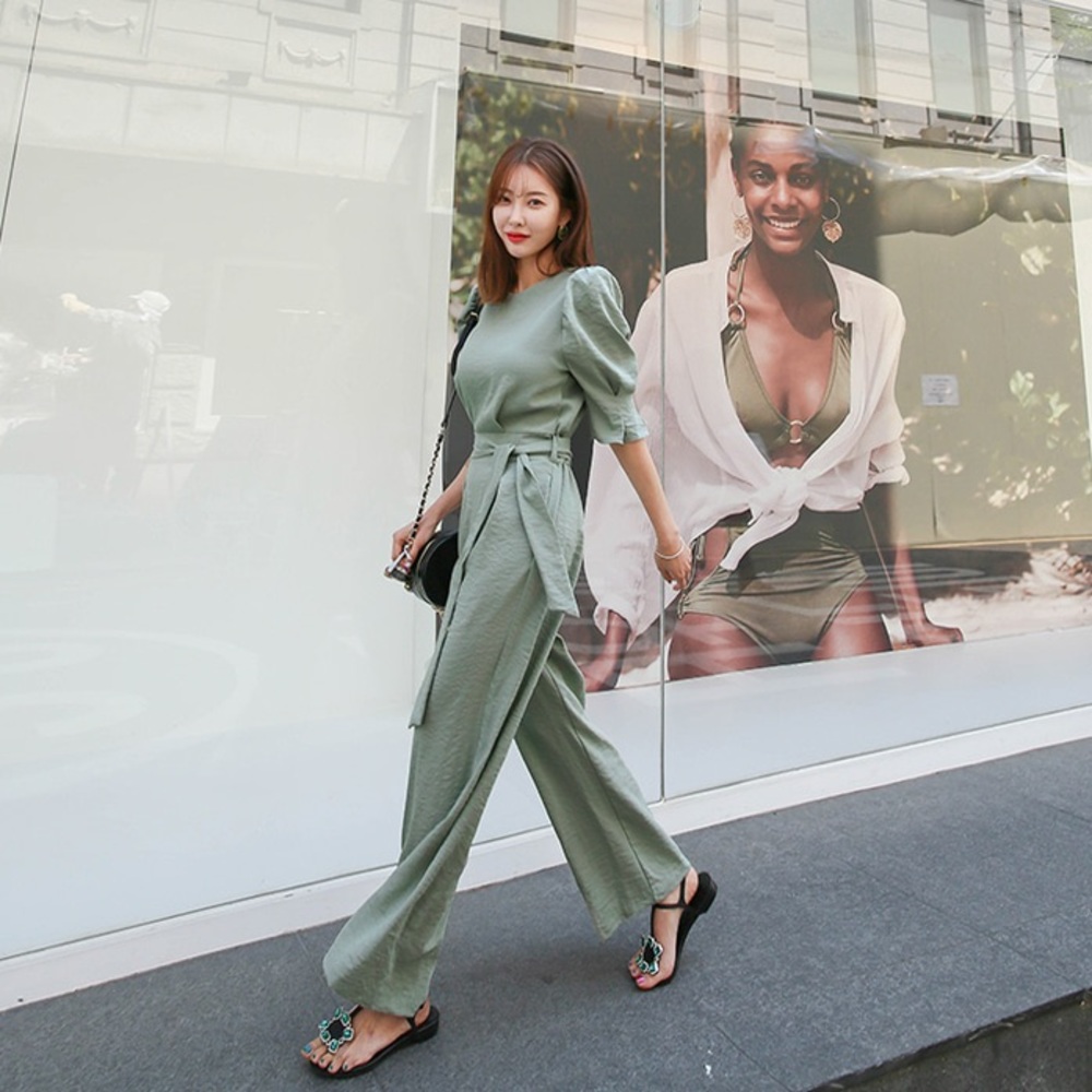 DABAGIRL Waistband Pleated Jumpsuit NWOT
